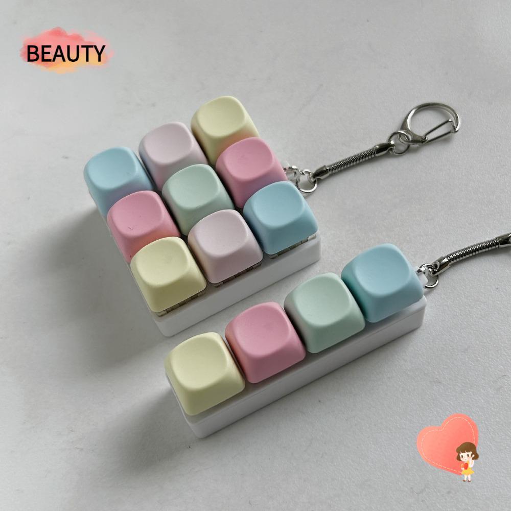 BEAUTY Finger Keyboard, Keycap Key Button Fidget Keychain, Gadget Pass The Time Stress Relief Clicke
