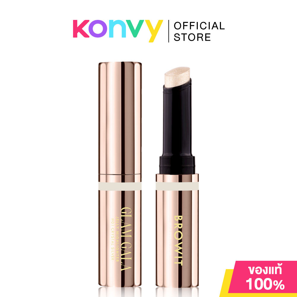 Browit Glam Gala Jelly Highlighter 2g #01 Crystal Silver ไฮไลท์เจลลี่แบบแท่ง บราวอิท เสริมลุคแกลม ฉ่ำโกลว์ ติดทนยาวน… – โปรปัง