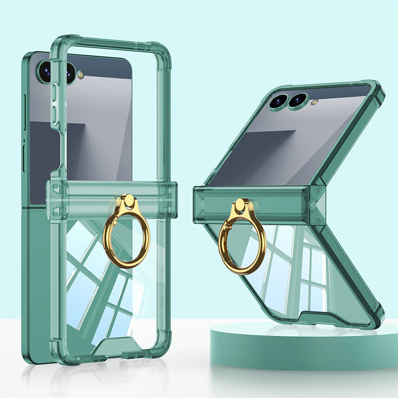 สําหรับเคสโทรศัพท์ Samsung Galaxy Flip 7, Flip 7 ถุงลมนิรภัยแหวนยึดปลอกโปร่งใส Flip 7 เคสกันกระแทก - รูปที่ 5