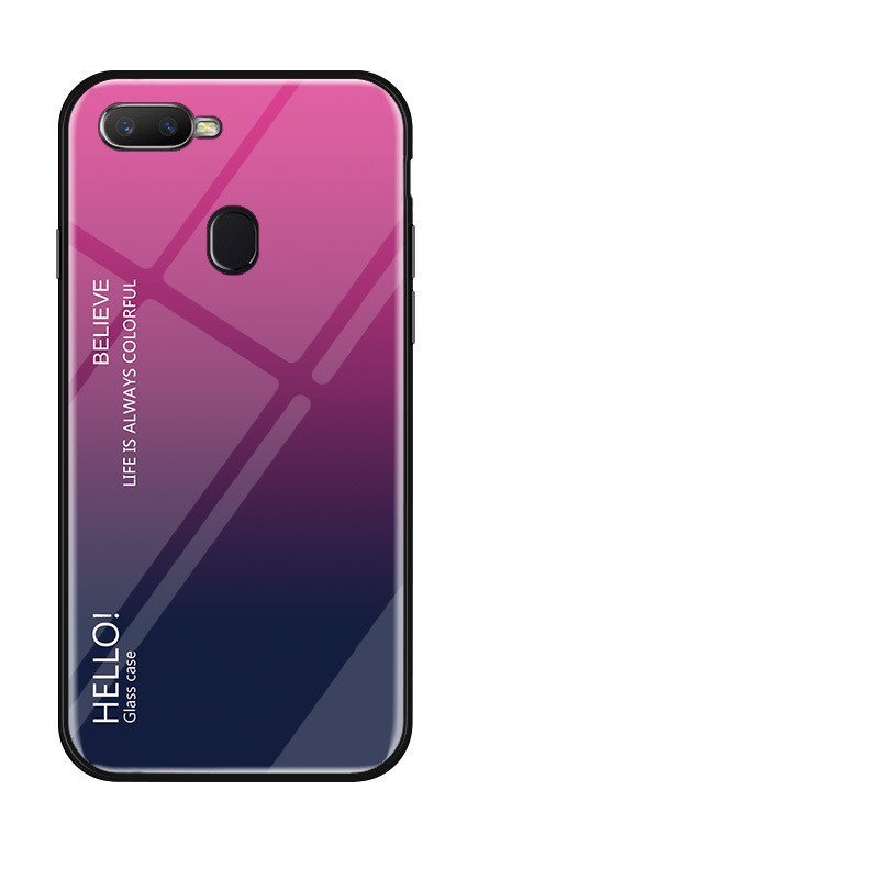 เหมาะสําหรับ OPPO R17 Gradient กระจกนิรภัยเคสโทรศัพท์ realme2 A7X กระจกนิรภัย R11 เคสป้องกัน