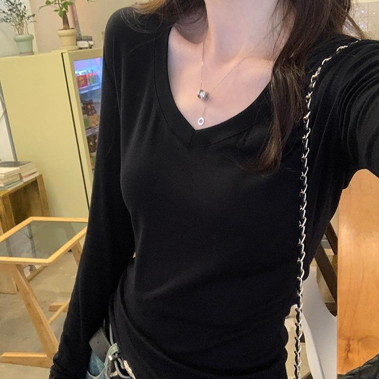 【COD】สไตล์เกาหลีเซ็กซี่ ผ้าฝ้าย เสื้อยืด เสื้อสาวอวบ เสื้อยืดผู้หญิง เสื้อยืดสวย แสดงผอม ทรงสลิมฟิต ทึบพอดีดูผอม
