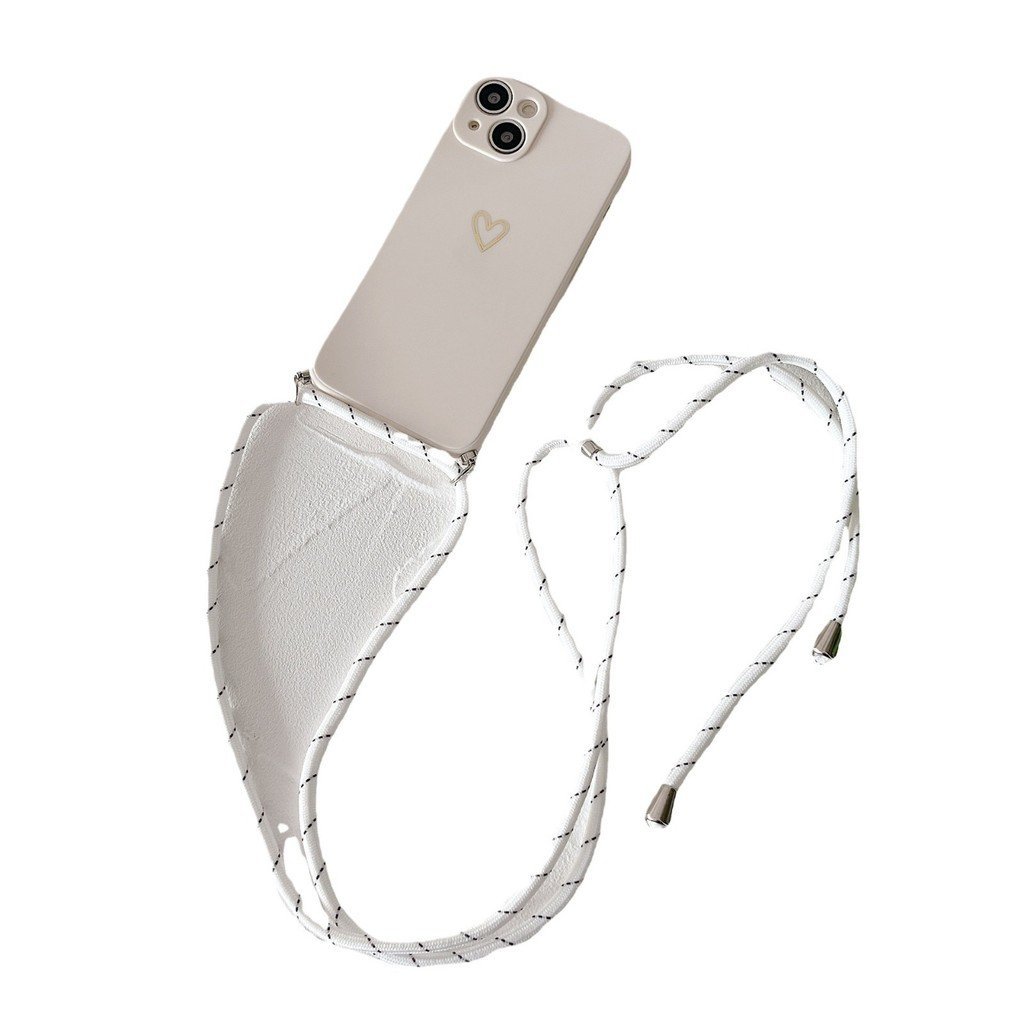 เหมาะสําหรับ Apple 17pro Max เคสโทรศัพท์ IP16E รวมทุกอย่างสายคล้องคอแนวทแยงเคสป้องกัน 11/15 Soft She