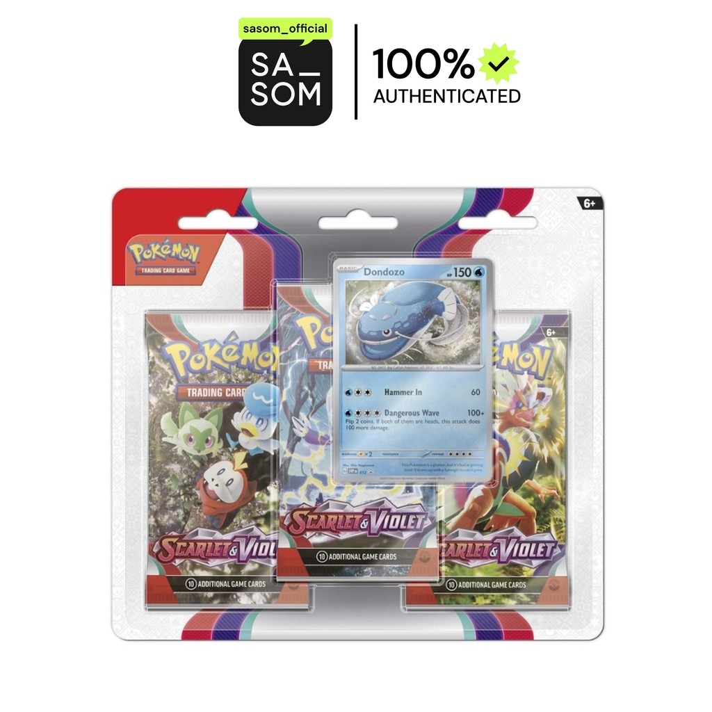 Pokemon Scarlet & Violet 3 Booster Pack (Random Art) & Dondozo Promo Card (EN) | ของแท้ ตรวจสอบโดย S