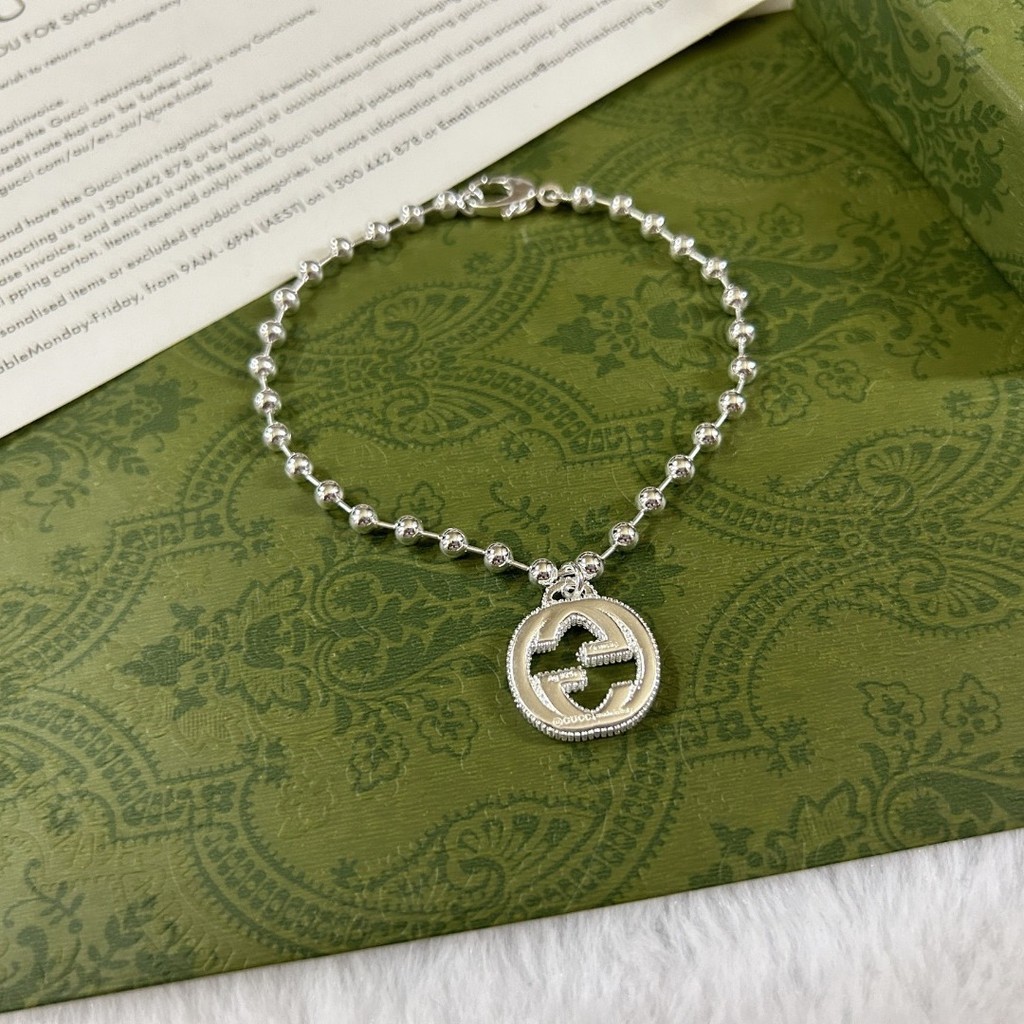 E5RI GUCGG  925silver bracelet Bead Bracelet Gift for Girlfriend Fashion OL Luxury Bracelet