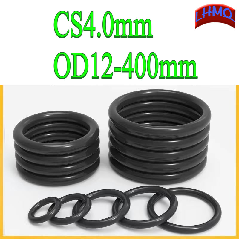 CS4.0mm แหวนซีลยาง O-ring O-ring OD12-400mm แหวนซีลน้ํามันไนไตรล์, ปะเก็นสีดํากันน้ําและทนอุณหภูมิสู