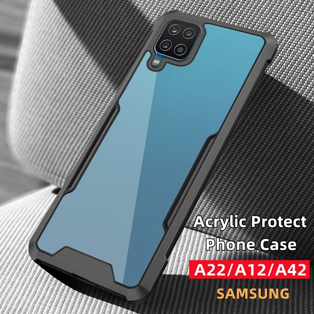 CASE SAMSUNG A12 / A22 4G / A22 5G CASE TRANSPARENT CLEAR FUSION ANTI SHOCKPROOF BLACK