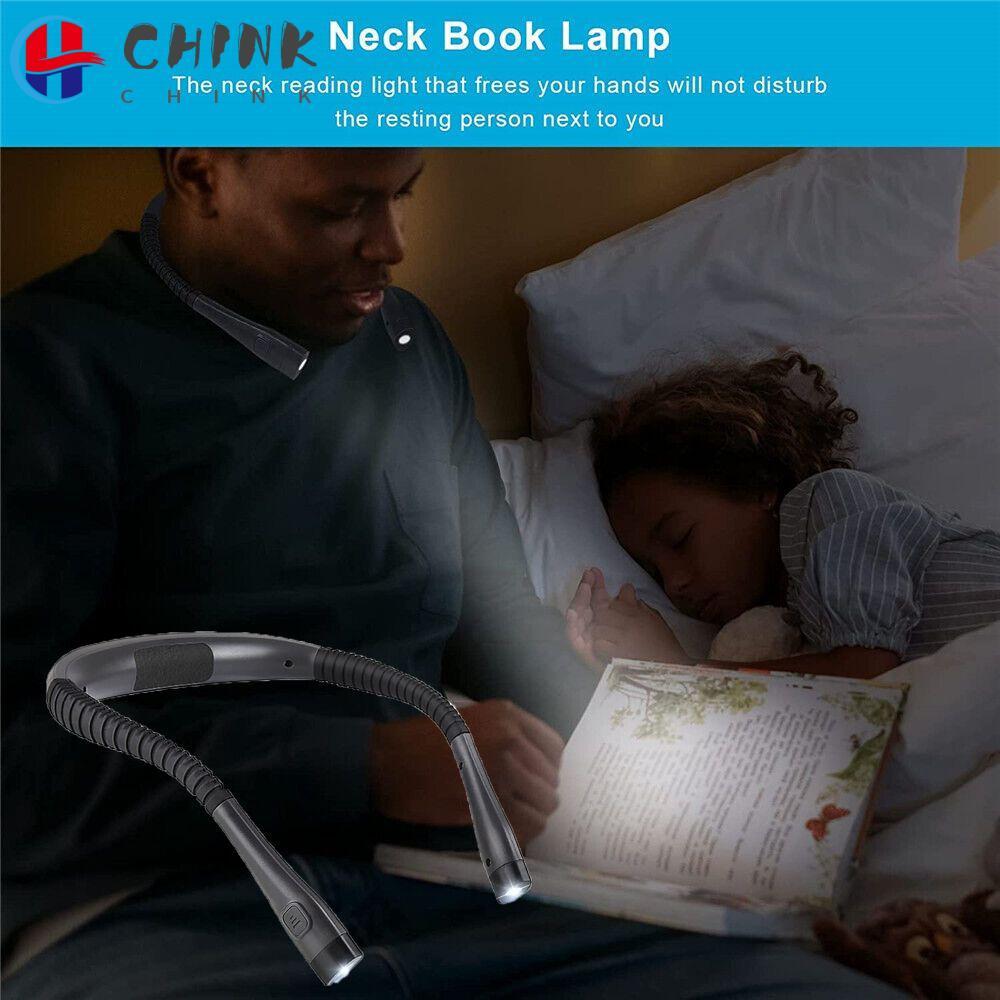 CHINK ไฟ LED คอสําหรับอ่านหนังสือบนเตียงแบบชาร์จไฟได้ร้อน