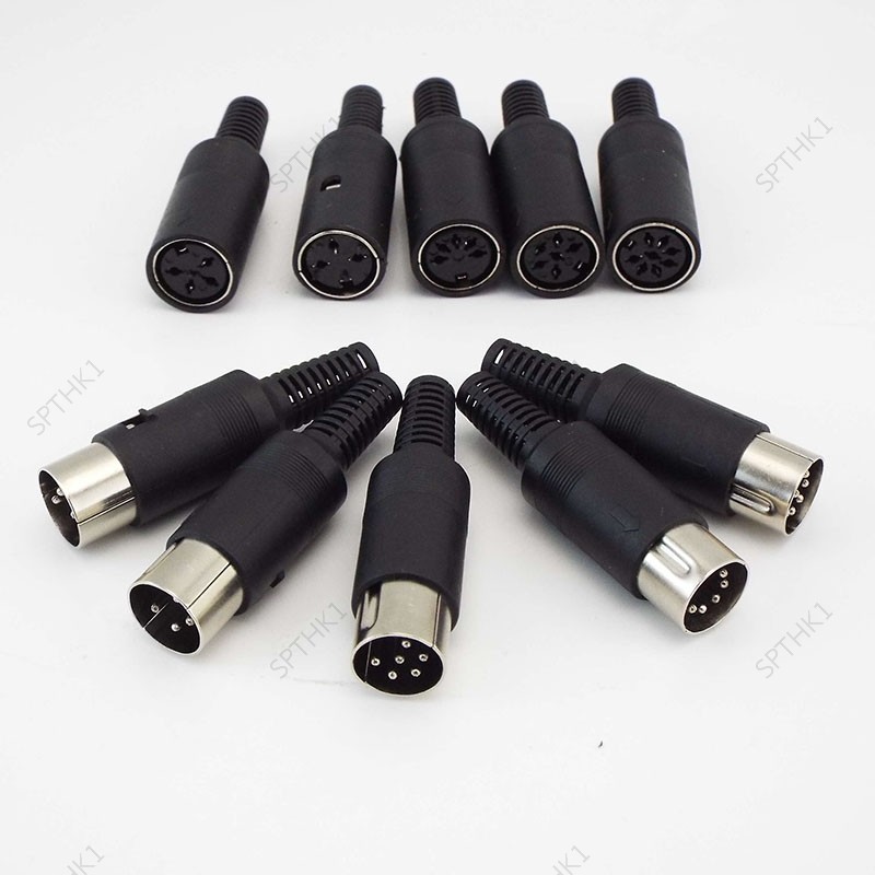 DIN Plug Jack Socket Connector 3pin 4pin 5pin 6pin 7p 8PIN DIN Connector ชาย + หญิงแชสซี Mount พลาสต