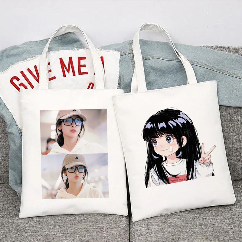 กระเป๋าถือและสะพายไหล่ Zhang Miaoyi ทำจากผ้าใบ พกพาสะดวก