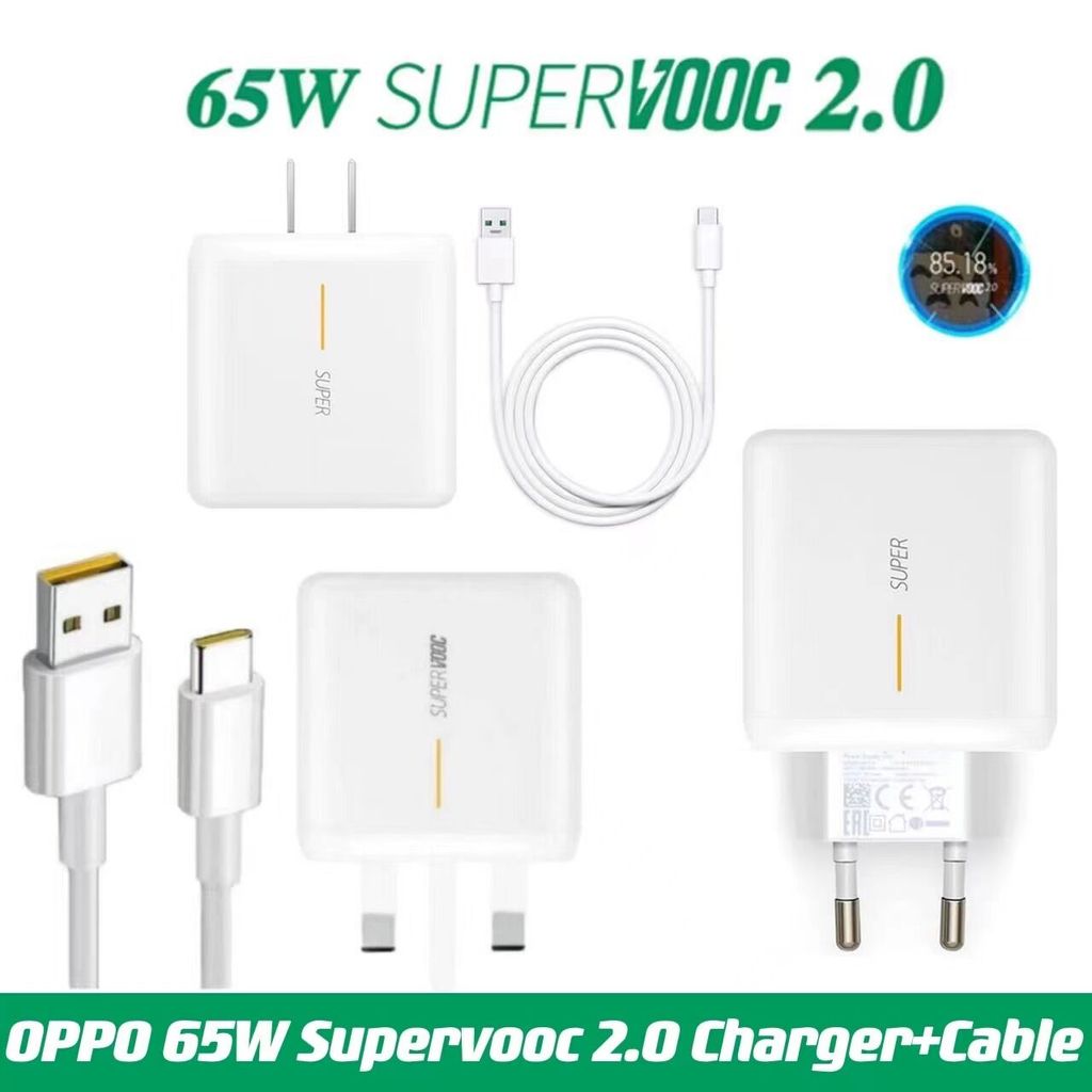 OPPO 65W Supervooc 2.0 Fast Charger SUPERDART Charger US/UK/EU ชุด 10V 6.5A UK Plug สําหรับ OPPO Rea