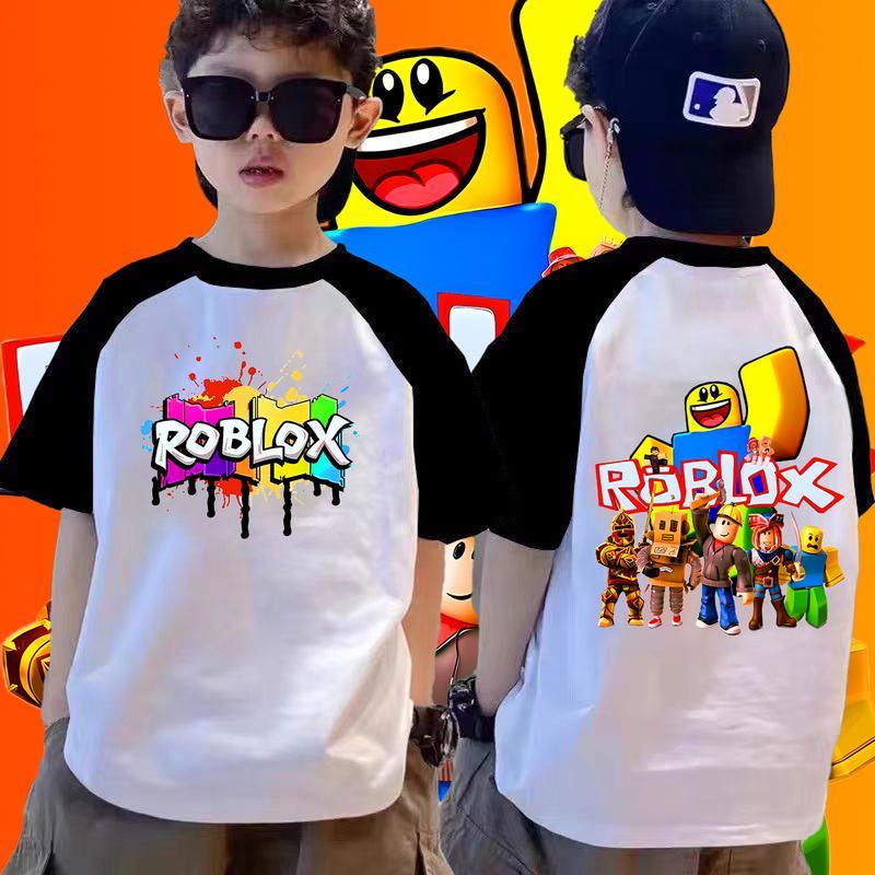 NASA เสื้อยืดเด็ก Roblox แขนสั้น ผ้าฝ้าย 100% เสื้อยืดเด็กผู้ชาย นุ่มสบาย ระบายอากาศดี คุณภาพดี