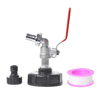 IBC Tote Adapter S60x6 ถึง 16 มม. ขั้วต่อท่อ | ก๊อกน้ําโลหะเชื่อมต่ออย่างรวดเร็วสําหรับคอลเลกชันน้ําฝนและสวนชลประทาน