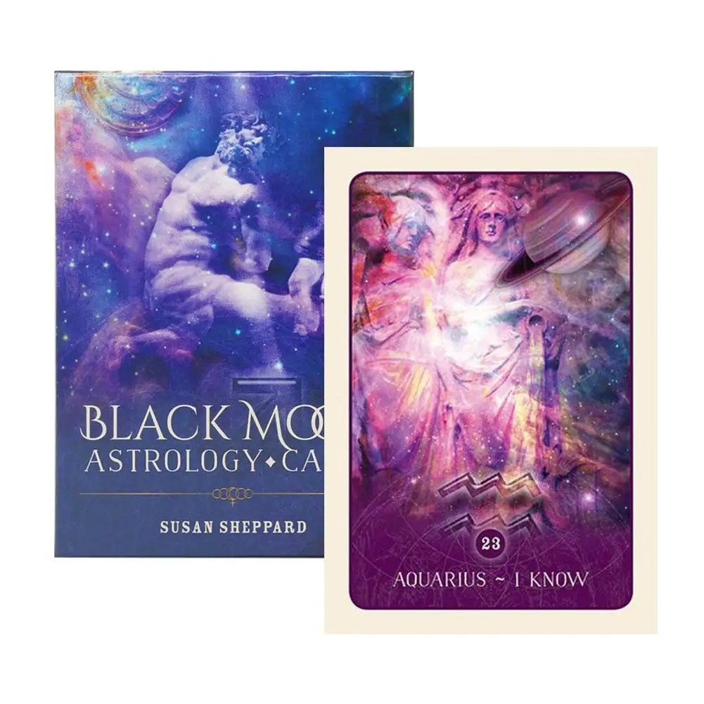 Black Moon Astrology Oracle การ์ด 52 Deck English Visions Divination Edition Deck Borad เล่นเกม