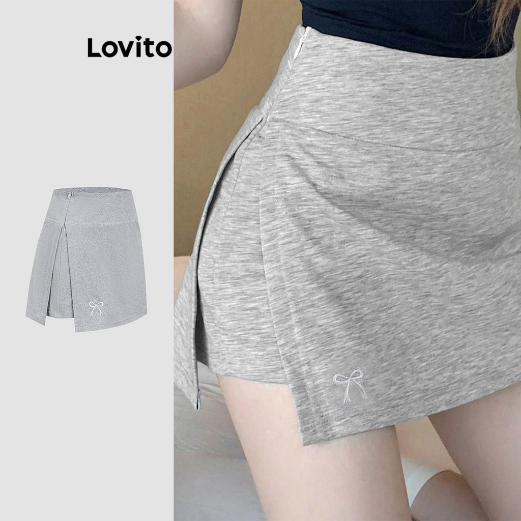 Lovito โบโฮ กางเกงขาสั้นด้านหน้าแบบแยกธรรมดาสําหรับผู้หญิง L120ED026