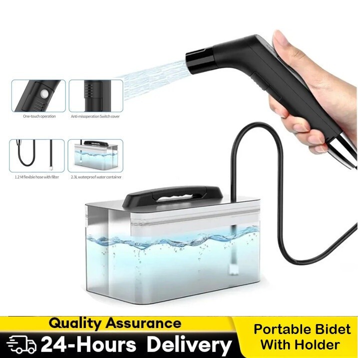 2.3L Portable Rechargeable Bidet Sprayer / Electric Bidet for Travel – Handheld Shower for Toilet Hy