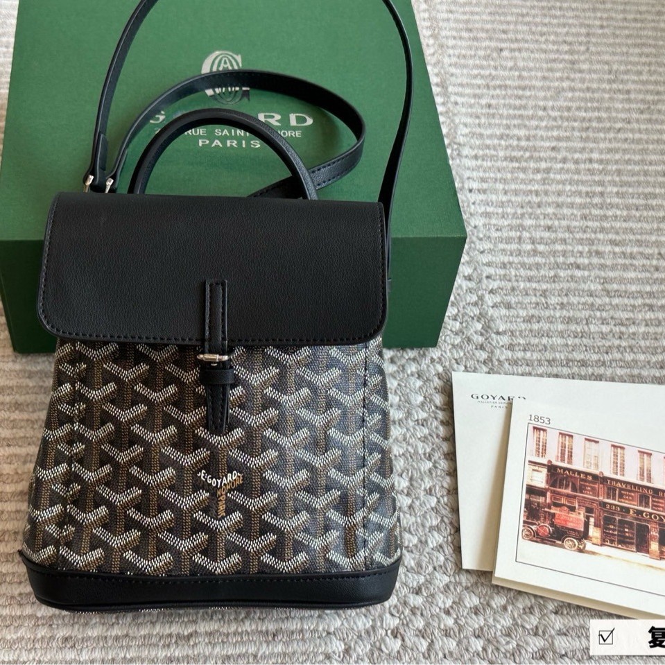 กระเป๋าสะพายหลังและถือสไตล์เรโทร Goryard ดีไซน์คลาสสิกหนังวัวและผ้าลินิน ทรงใหญ่ สไตล์แฟชั่น