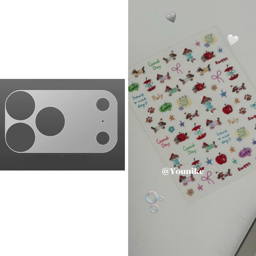 สไตล์เกาหลี ins น่ารัก Niche สุนัขภาพประกอบสติกเกอร์ HD เลนส์ฟิล์ม Anti-Scratch เหมาะสําหรับ iphone17/17pro/16pro ฟิล์มเลนส์ฟิล์ม 17promax ฟิล์มป้องกัน - รูปที่ 4