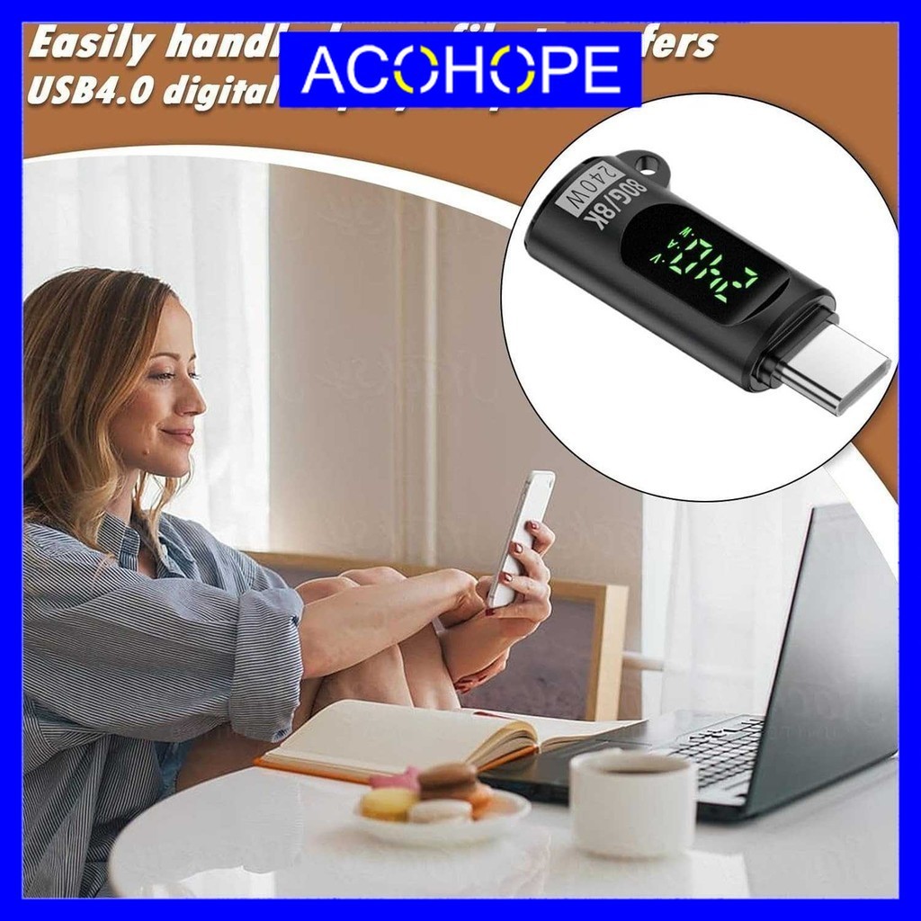 Afope OTG Adapter Converter Type C Female to Male Digital Display 240W - F62C