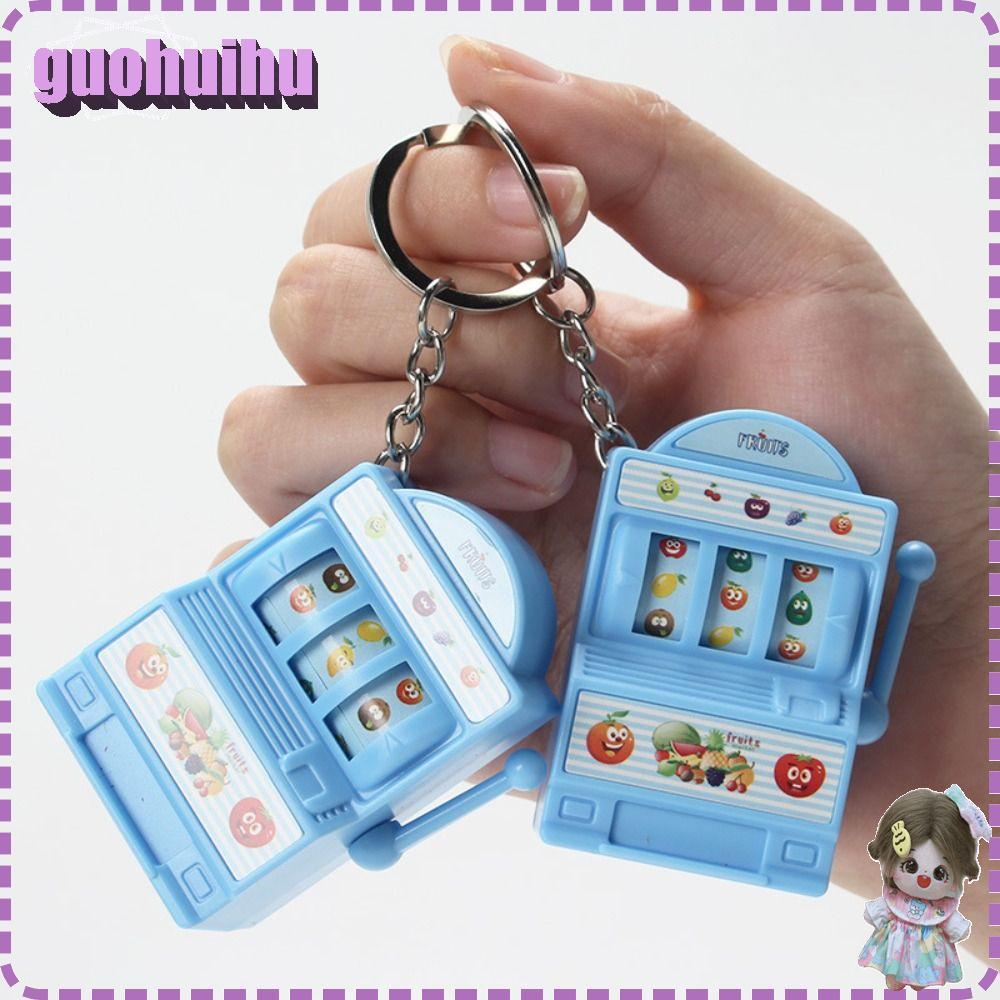 GUOHUIHU ที่ใส่กุญแจ, ของเล่นพวงกุญแจอเนกประสงค์, เกมหยอดเหรียญคุณภาพสูง Stress Reliever Fruit Slot|