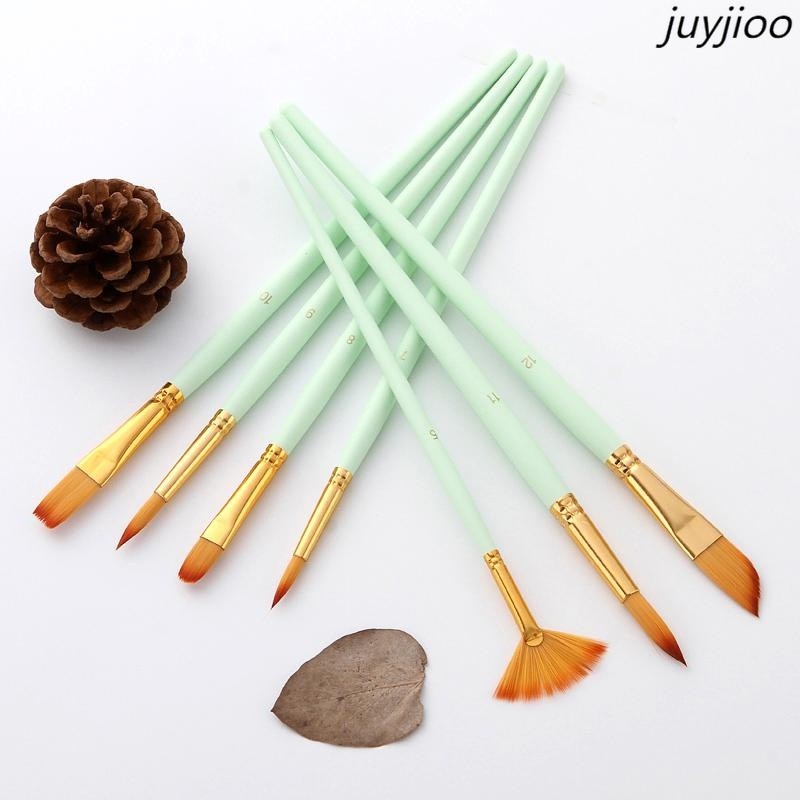 12 ชิ้น Gouache Artist Paint Brushes น้ํามันอะคริลิก Watercolor Paint Drawing Pen
