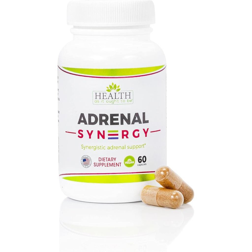 Health As It Ought To Be Adrenal Syn3rgy อาหารเสริม | แคปซูลสูตรฟิสิกส์พร้อม กะเพรา และโรดิโอลา | 60