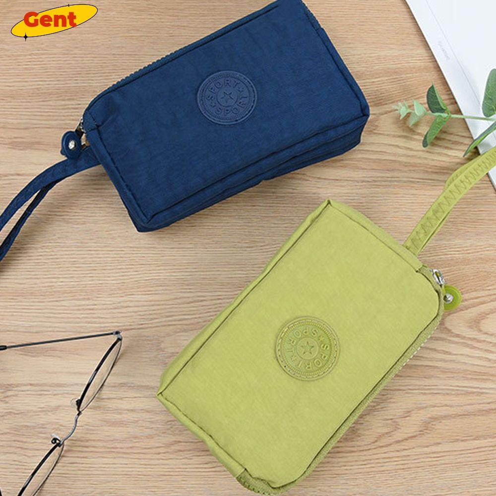 GENT คลัทช์ผ้าใบกระเป๋าสตางค์ยาวกระเป๋าถือเย็นกระเป๋าใส่เหรียญ