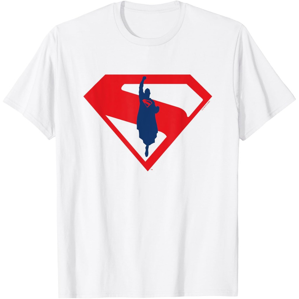 NL16 2025 ของขวัญวาฟเฟิลสําหรับเพื่อน เสื้อยืดผ้าฝ้ายผู้ชาย Superman (2025) S-Shield Superman Silhou
