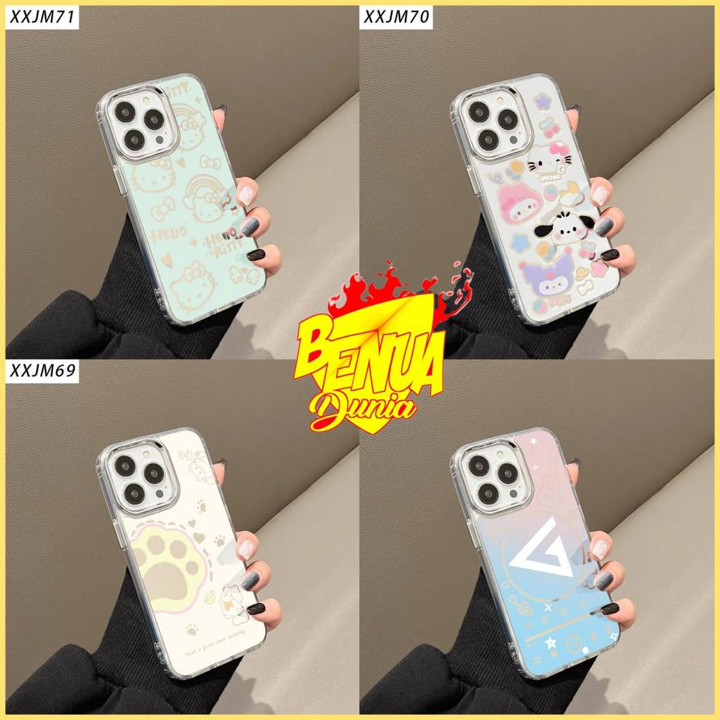 CASE MIRROR MILITARY DROP HELLO KITTY MOTIF สําหรับ REALME 2 PRO 5 5i 5S 6 6 PRO 7i 8 4G 5G 8 PRO 9i