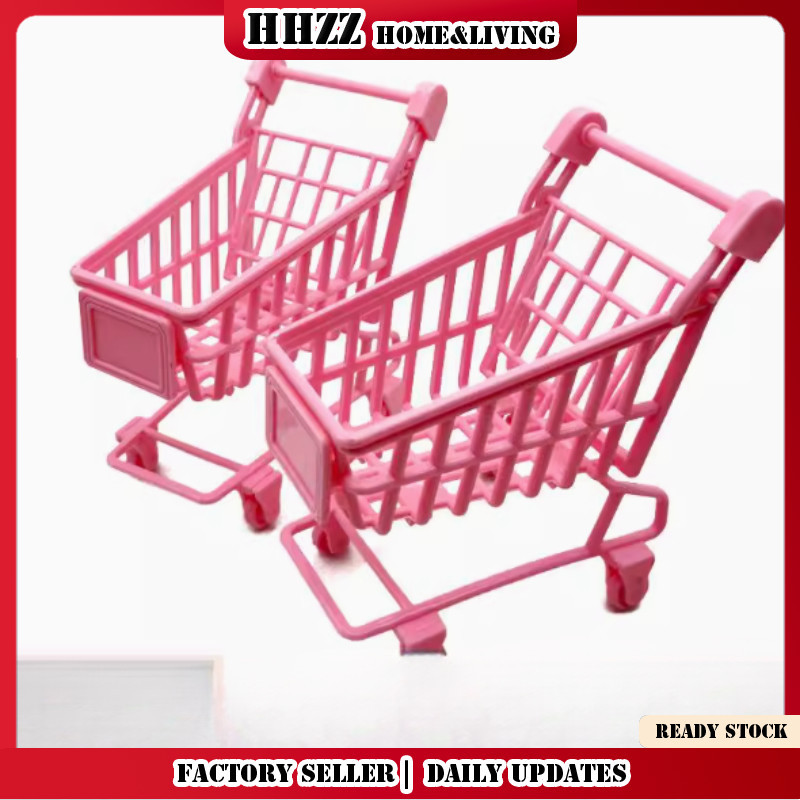 Dollhouse Mini Shopping Cart Play DIY Dollhouse Accessories ของเล่น