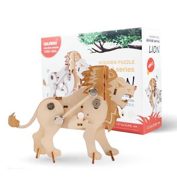 DIY 3D Wooden Puzzle Lion โมเดลไม้ สิงโต