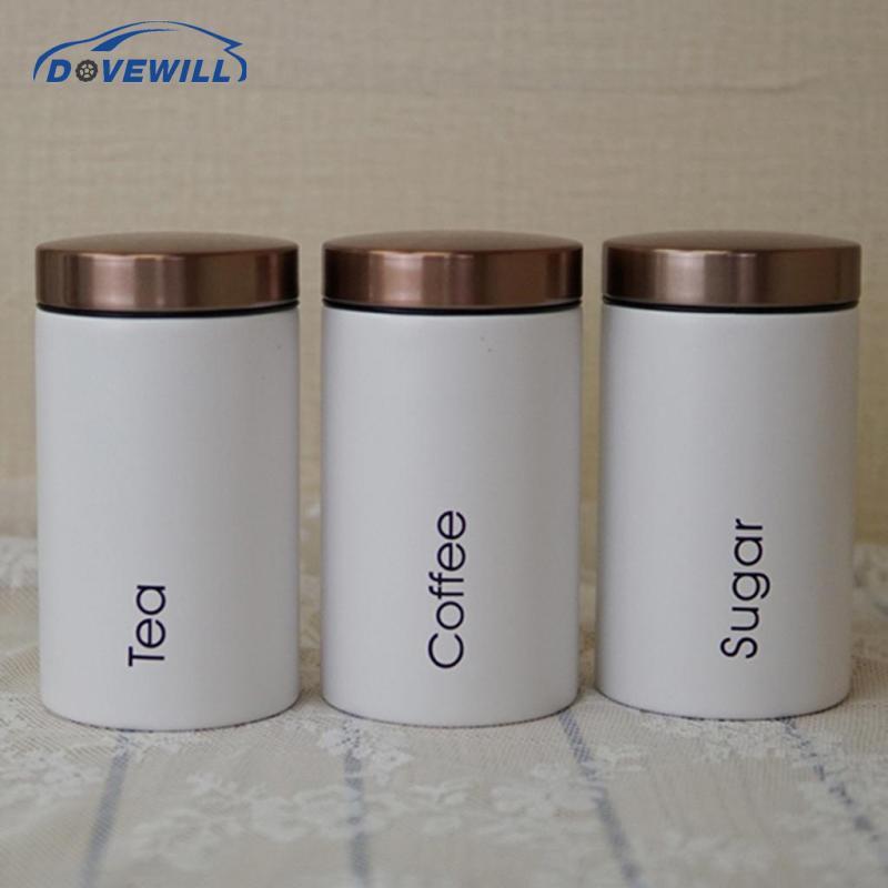 [Dovewill] 3 ชิ้นเหล็กชุบสังกะสีชาน้ําตาลกาแฟกระป๋องเก็บถั่วแห้ง 8.9x15.5 ซม. - รูปที่ 5