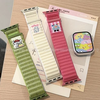 น่ารักการ์ตูน Nilongshan รูปแบบสายคล้องคอเหมาะสําหรับ iwatch 11/SE3/10/9/8/7/6/5/4/3/2/1 สาย Velcro เหมาะสําหรับ 49/46/45/44/42/41/40/43 มม.