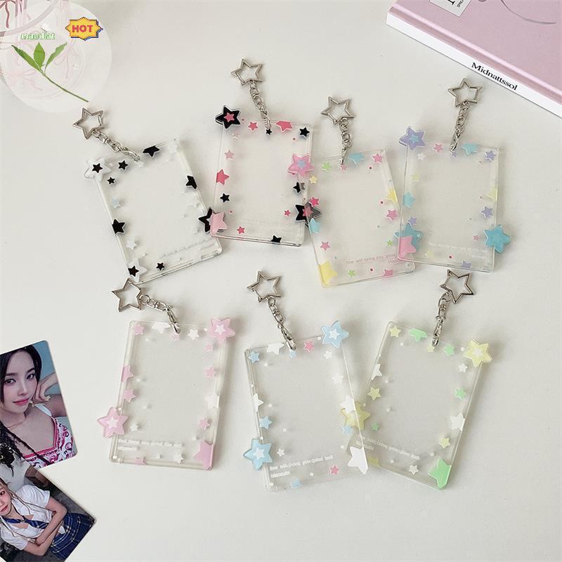 Maud น่ารักสีสัน Star Photocard ผู้ถือ 3 นิ้วผู้ถือบัตร Idol Photo Storage การ์ดจอแสดงผลป้องกันจี้การ์ด Organizer ของขวัญ EN
