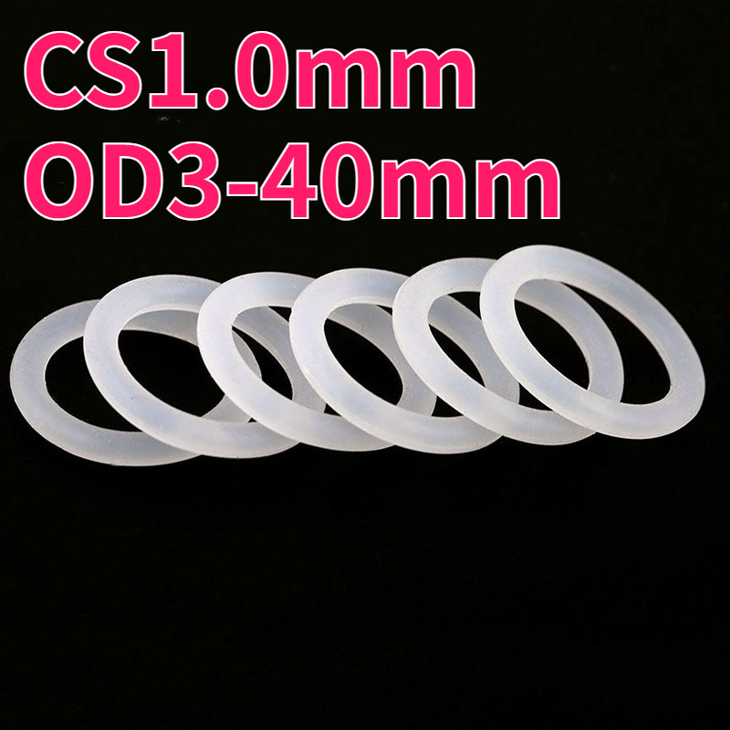 ปะเก็นโอริง CS1.0 มม.* OD3-40 มม.O-แหวนซิลิโคนสีขาวซีลเกรดอาหารแหวนยางกันน้ําปะเก็นยืดหยุ่น999-MB