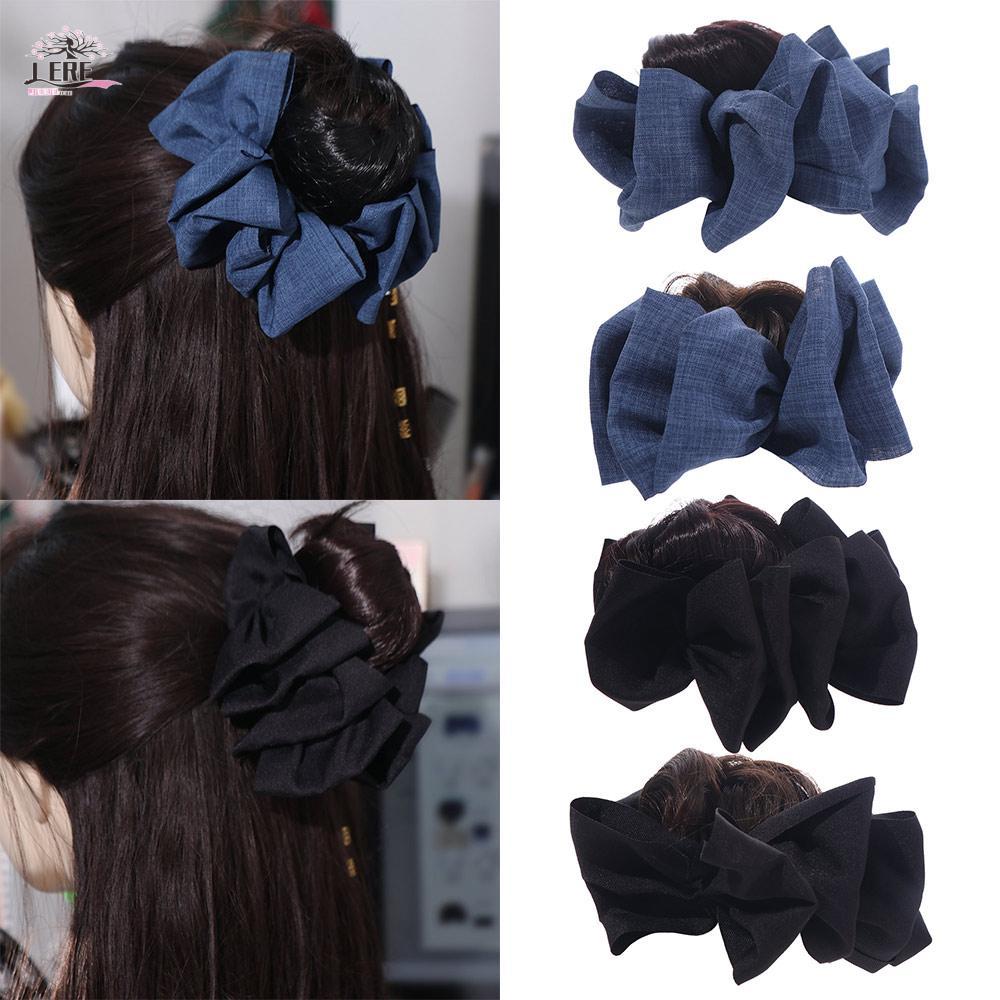 เจรีมี1สีฟ้าสีดําโบว์ ชญอง,กรงเล็บคลิปต่อผมมวยผมสังเคราะห์,อุปกรณ์ผม น่ากลัว ผมชิ้นปุยหัวบอลวิกผมผู้หญิง