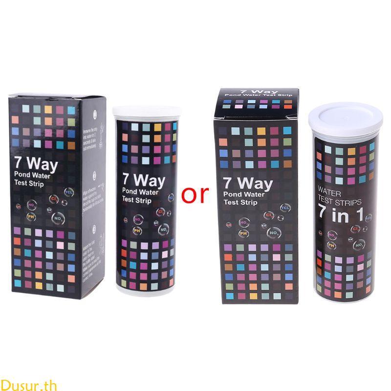 Dusur 50 ชิ้นชุดปฏิบัติ 7 in 1 PH ทดสอบคุณภาพน้ําสําหรับสระว่ายน้ําบ่อปลาแตะสําหรับ