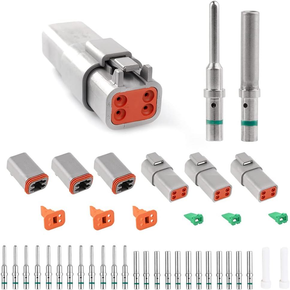 JRready ST6114 DT 4 Pin Connector DT06-4S DT04-4P สีเทาขั้วต่อสายไฟกันน้ําพร้อม Deutsch Solid Contac