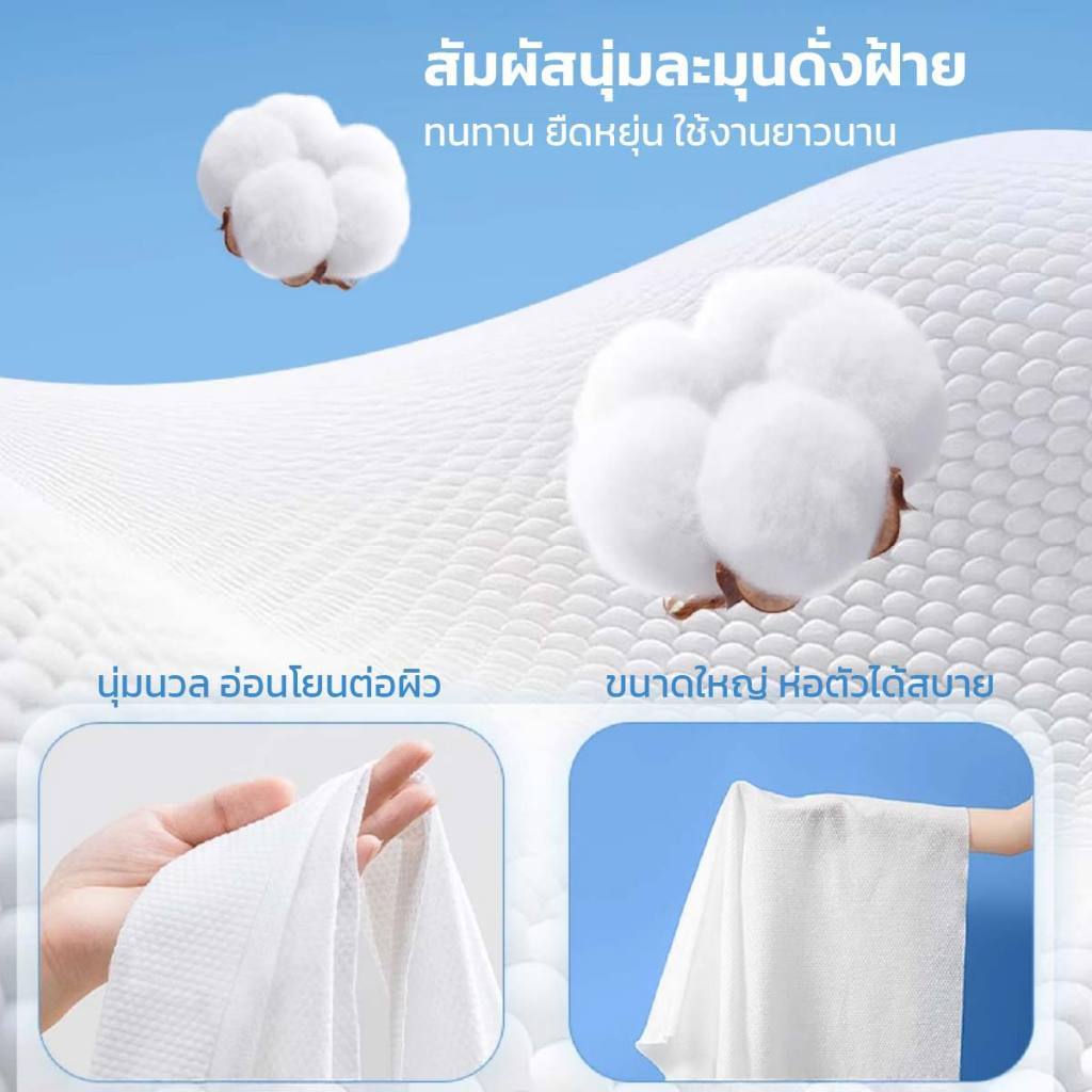 ผ้าเช็ดตัว แบบใช้แล้วทิ้ง ผ้าเช็ดตัว ผ้านุ่มพิเศษ เพิ่มความหนา ผ้าคอตตอน เส้นใยจากพืช - รูปที่ 5