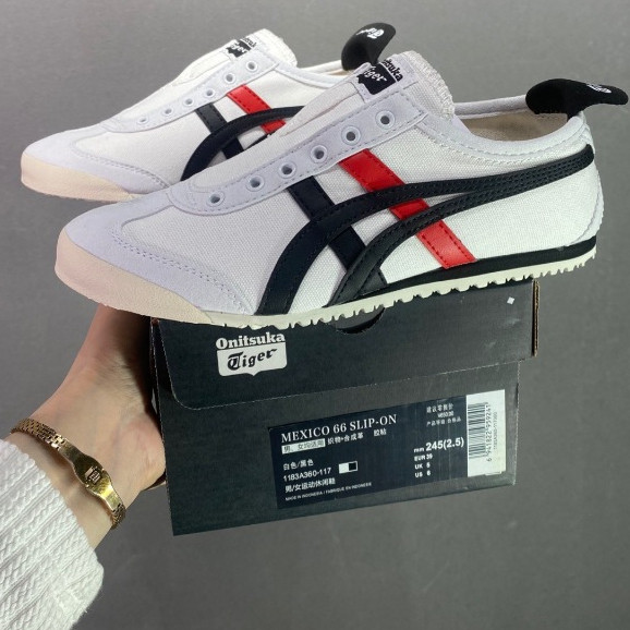 รองเท้า Onitsuka Tiger Mexico 66 สำหรับผู้ชายและผู้หญิง แบบสวมใส่ง่าย สไตล์กีฬา รหัส 1183A360-117