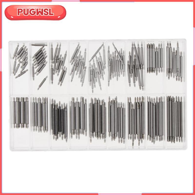 [pugwsl] Silver Stainless Steel 8-25mm Watch Band Spring Bars Strap Link Pins Repair