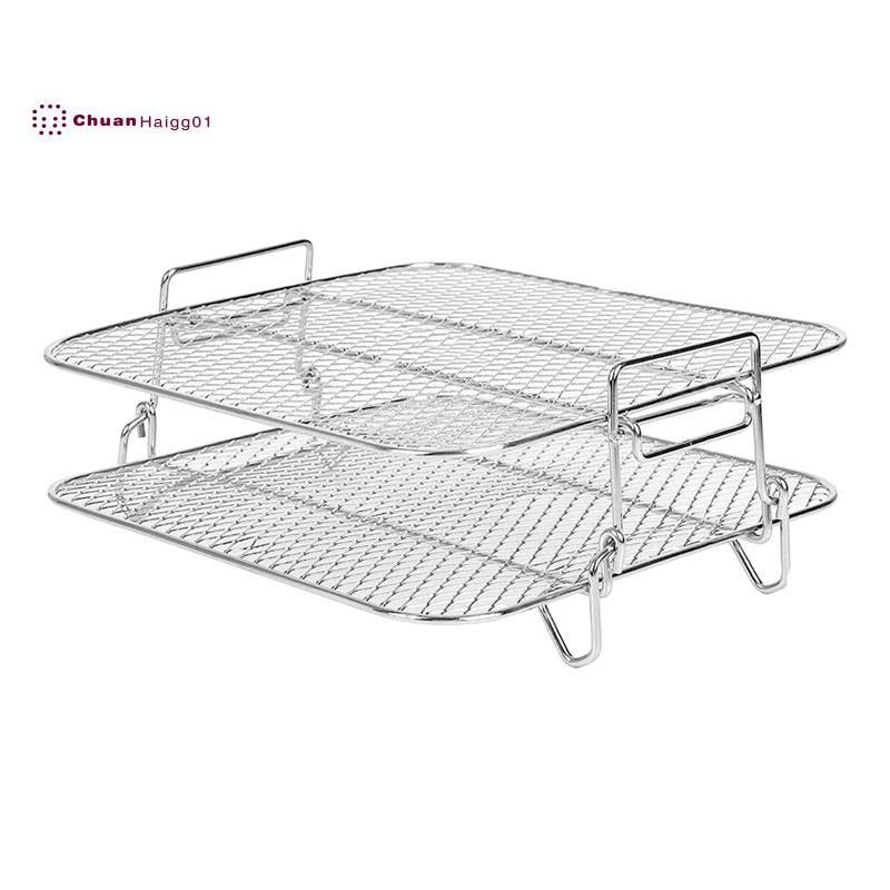 Air Fryer Rack สําหรับ 5.5L Air Fryer, 2 ชั้น Air Fryer Grill/ชั้นวาง/Dehydrator Rack Square ,Air Fr