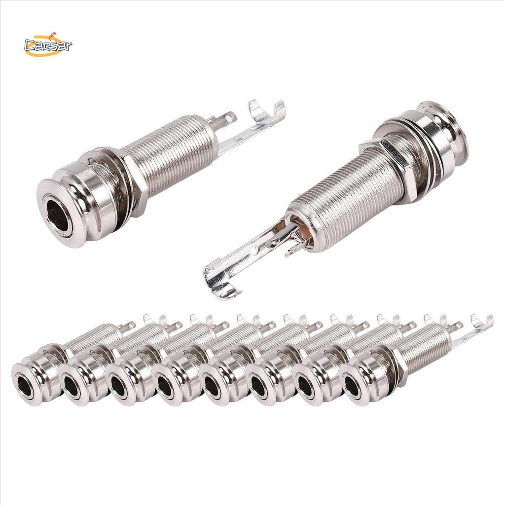 caesarA810PCS Guitar Pickup Endpin Output Jack Strap Lock Chrome