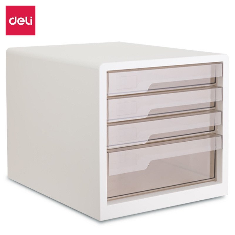 ขนาดใหญ่-ความจุตู้เก็บลิ้นชักสํานักงานโปร่งใสสก์ท็อปพลาสติกกล่องเก็บที่มีประสิทธิภาพสี่ชั้นพีบี101ตู