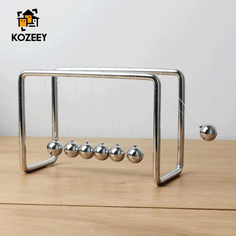 KOZEEY Newton Cradle Pendulum Balls ฟิสิกส์การเรียนรู้ของเล่นของสะสมอเนกประสงค์