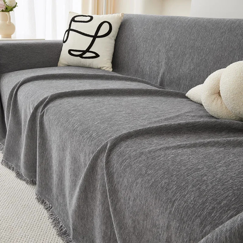 Solid Color Waterproof Sofa Towel Chenille Four Seasons Universal Sofa Cover All-inclusive Universal
