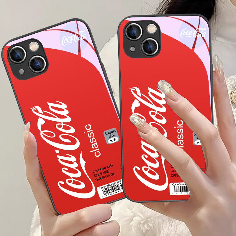 สต๊อกไทย เคสมือถือ16 เครื่องดื่มลายแดง เคสกระจกแข็ง For รูปที่ 7