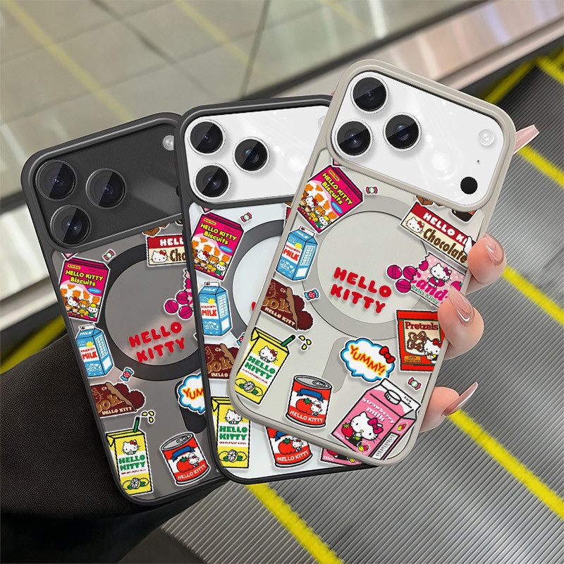 เคสกันกระแทก มีแม่เหล็กสำหรับชาร์จไร้สาย ลายรวมห่อขนมและกล่องนม เคสสำหรับไอโฟน IP17PM-IP11 #078019