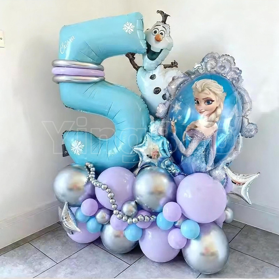 31ชิ้นแช่แข็งฟอยล์บอลลูนชุดเอลซาเจ้าหญิงการ์ตูนธีมพรรคตกแต่งสาววันเกิดเด็กอาบน้ําอุปกรณ์จัดงานแต่งงาน