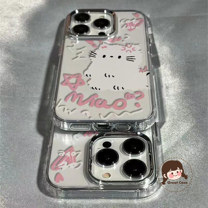 แมวน่ารักGraffitiชุบเคสโทรศัพท์สําหรับRealme GT 7 5 Pro 3 Neo 7X 7 6 5 SE 240W V70 V60 V60S V23 V23i