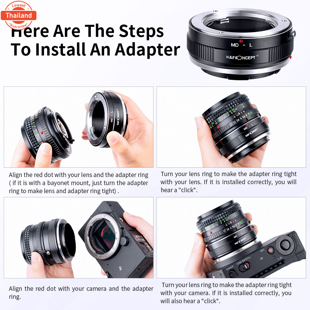 K&f Concept Manual Focus Mount Adapter M39 Konica AR OM TAM to L mount Camera อะแดปเตอร์เลนส์ เคแอนด